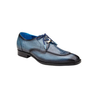 Belvedere Shoes Primo Oxford Genuine Alligator Pebble Grain Calf Blue R83