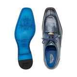 Belvedere Shoes Primo Oxford Genuine Alligator Pebble Grain Calf Blue R83