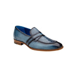 Belvedere Shoes Tornado Genuine Alligator Italian Calf Slip-on Blue R74