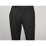Men Suit BERLUSCONI Italian Wool 180's Pin Stripe One Button Peak UGS95-4 Black