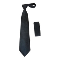 Men's Tie/Hankie Soft Microfiber Silky Vito Rofolo by J.Valintin VTR-85 Black White