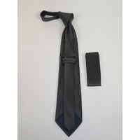 Men's Tie/Hankie Soft Microfiber Silky Vito Rofolo by J.Valintin VTR-85 Black White