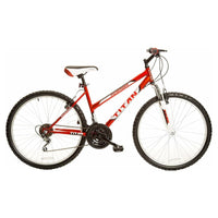 Titan Pathfinder 26 Inch 18-Speed Womens Mountain Bike Suspension Red White New.